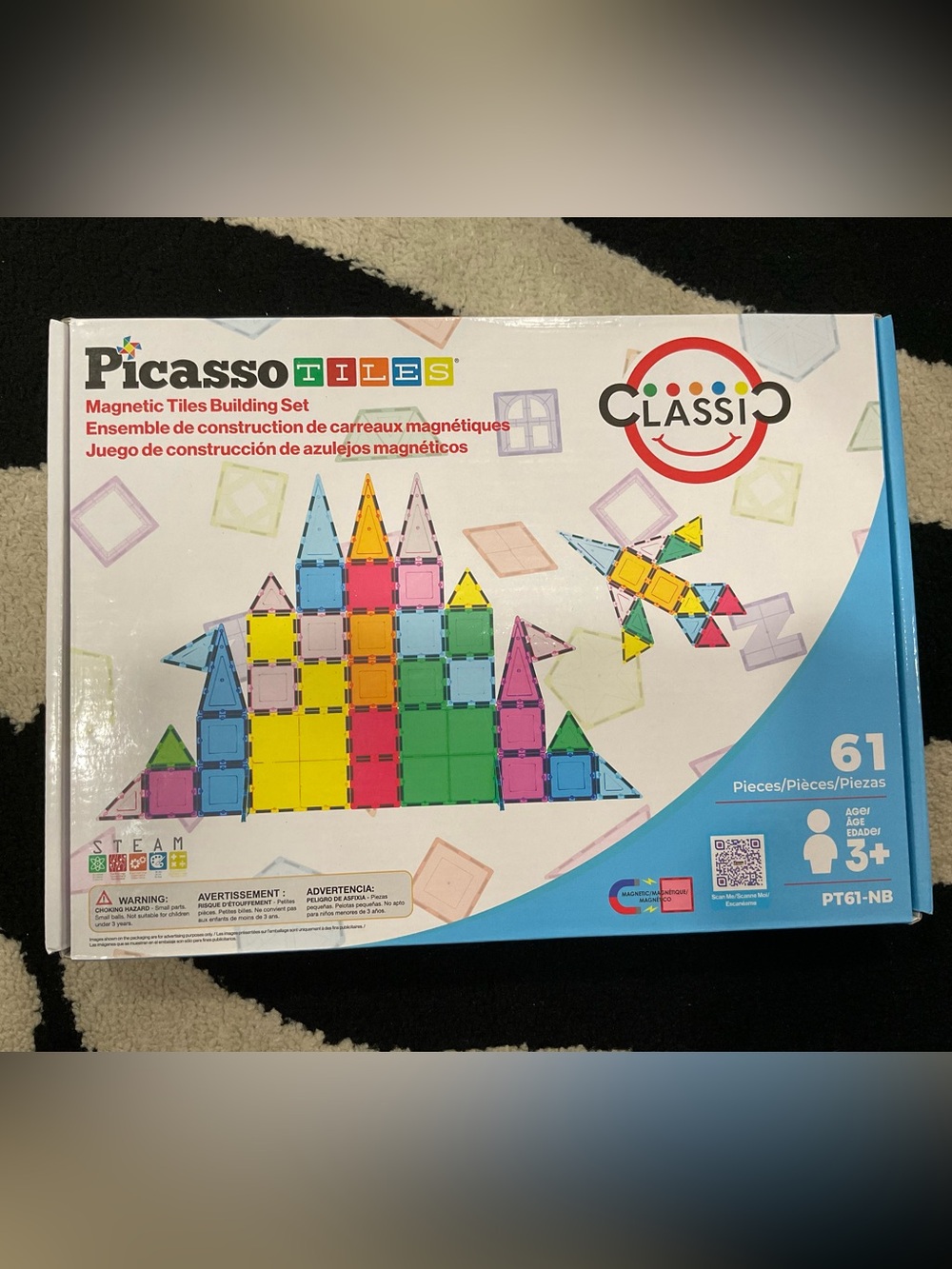 Picasso tiles 61-Piece Magnetic Building Tiles Set - Multicolor